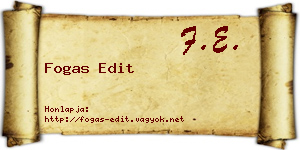 Fogas Edit névjegykártya